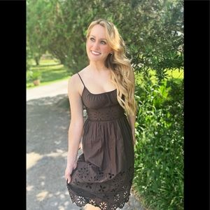 Brown spaghetti strap Ann Taylor loft dress sz 4p